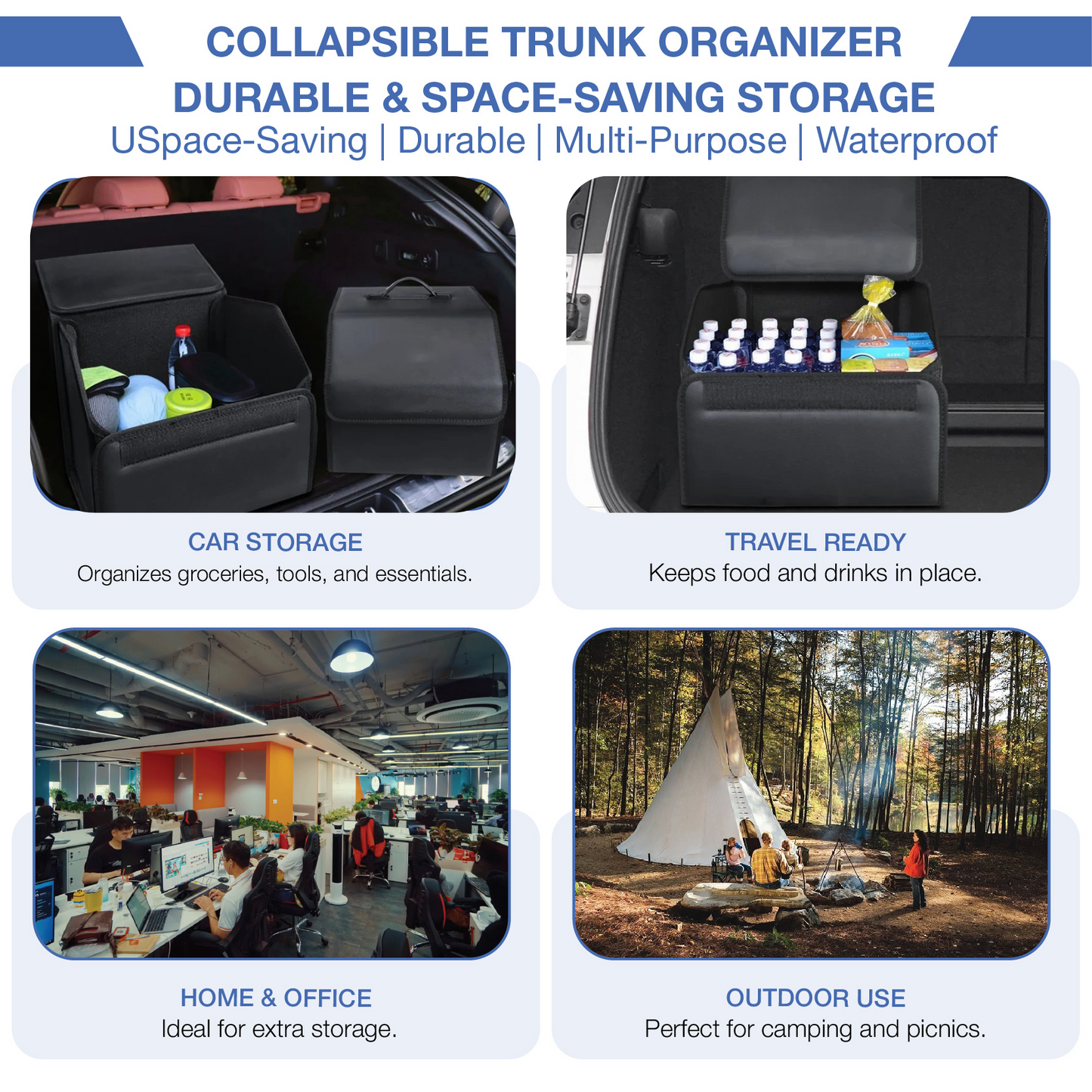 CarXTi™ Luxury Foldable Trunk Organizer