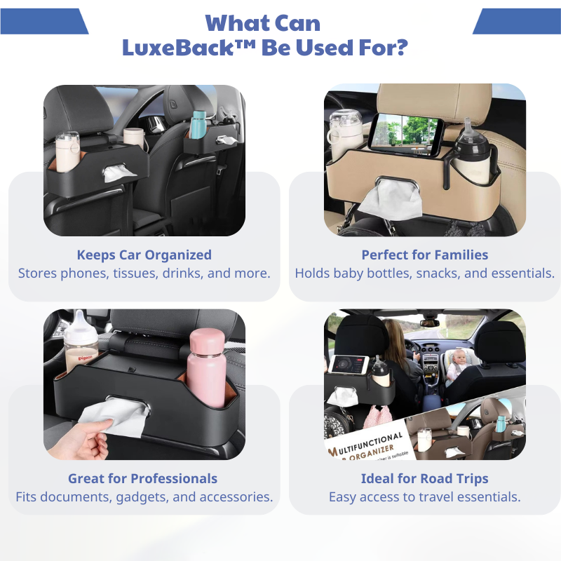 CarXTI™ LuxeBack – Premium Car Back Seat Organizer