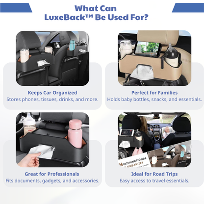 CarXTI™ LuxeBack – Premium Car Back Seat Organizer