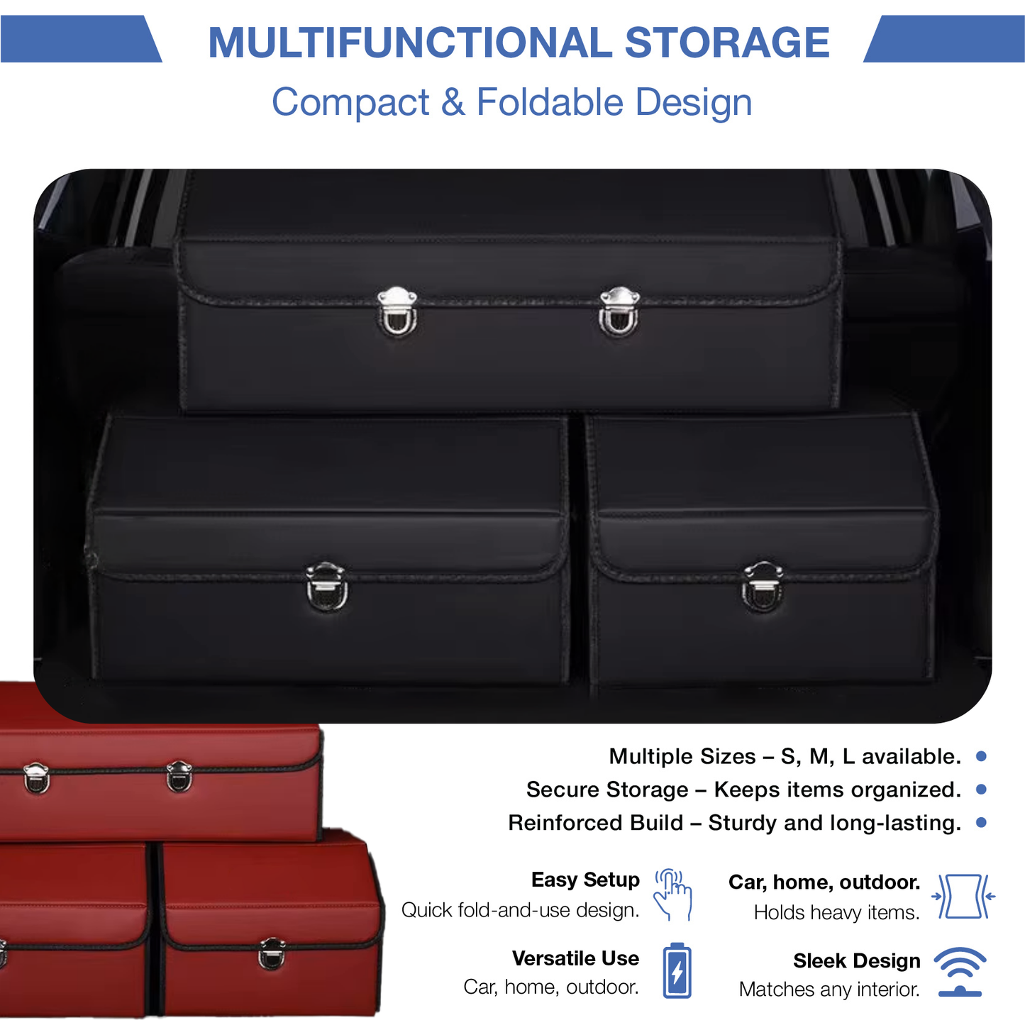 Cartix™ Luxury Foldable Trunk Organizer