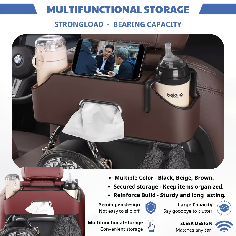 CarXTI™ LuxeBack – Premium Car Back Seat Organizer