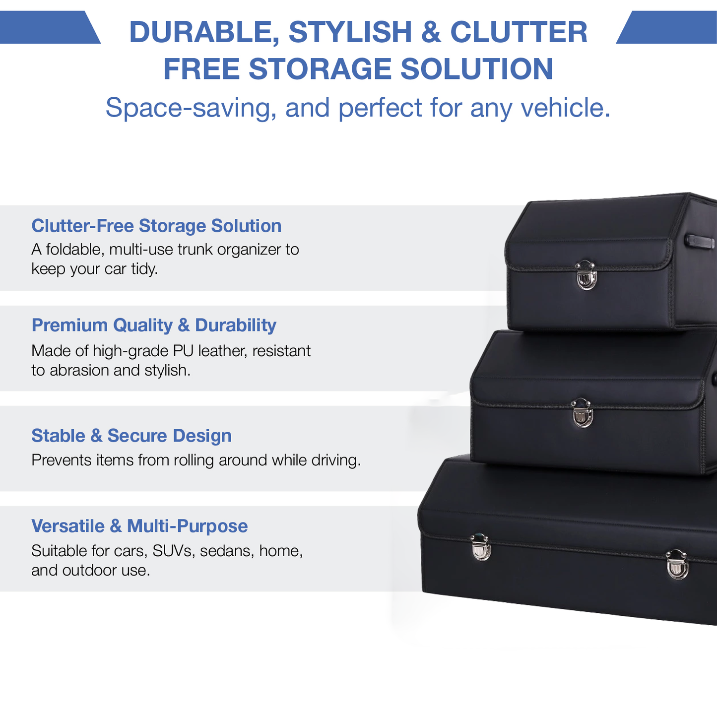 Cartix™ Luxury Foldable Trunk Organizer