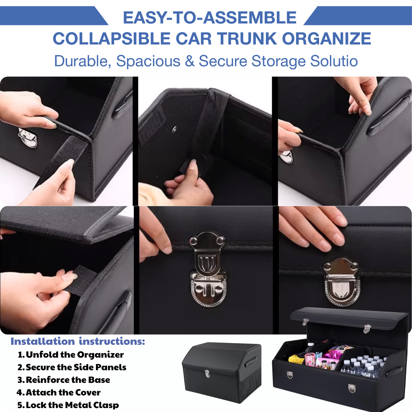 Cartix™ Luxury Foldable Trunk Organizer