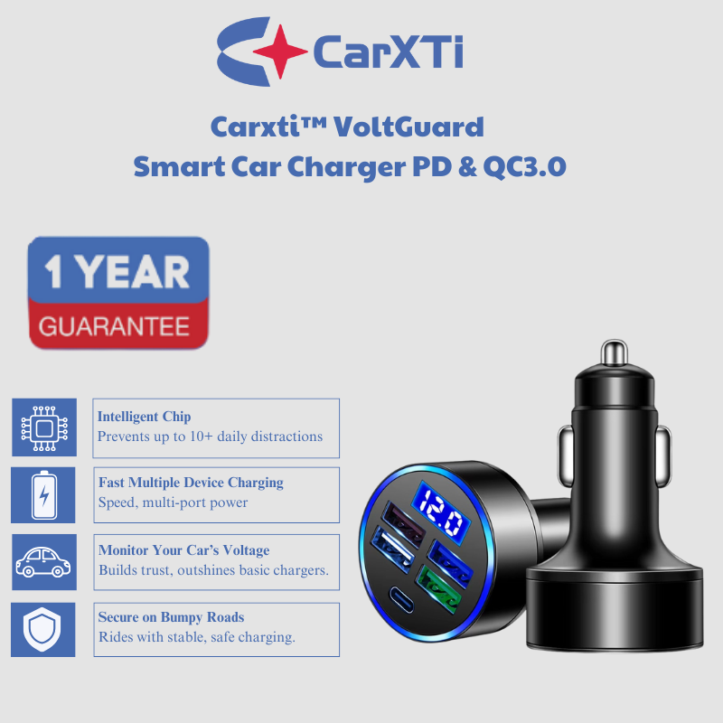 Carxti™ VoltGuard - Smart Car Charger PD & QC3.0