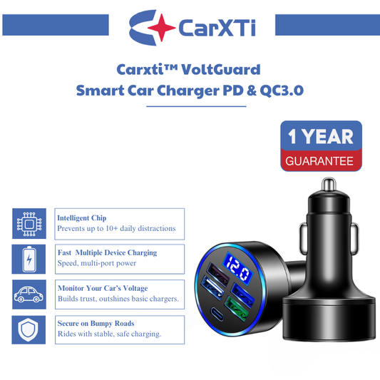 Carxti™ VoltGuard - Smart Car Charger PD & QC3.0