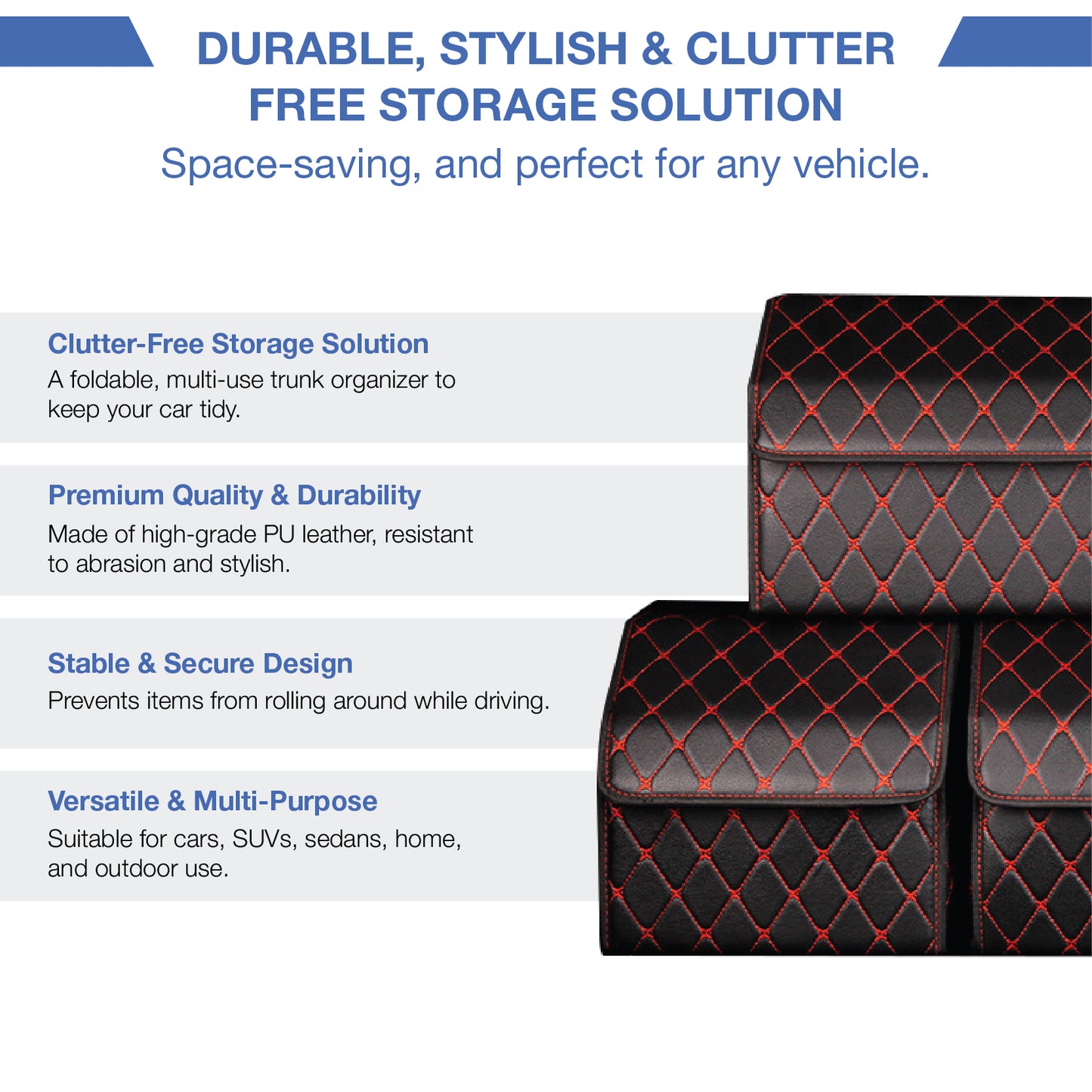 CarXTi™ Premium Foldable Trunk Organizer